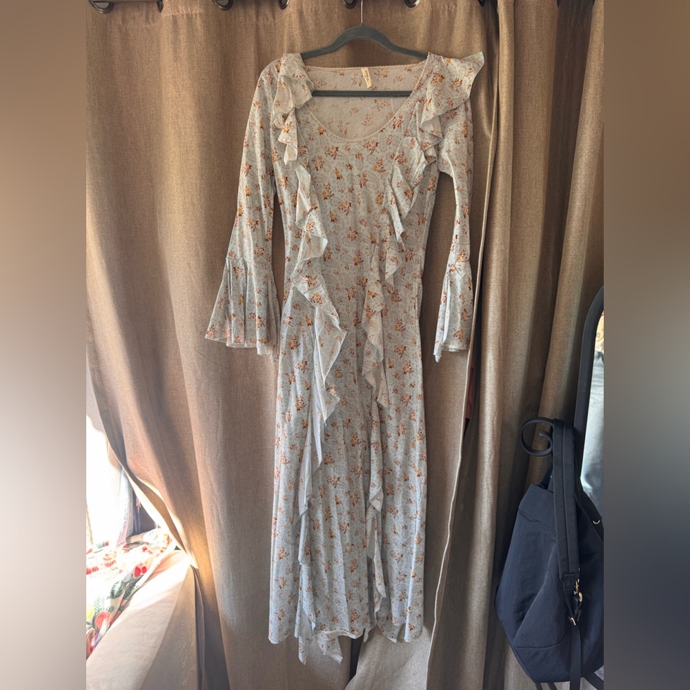 Spell Fleur Frill Floral Ruffle Bias Maxi Dress - Picture 4 of 12
